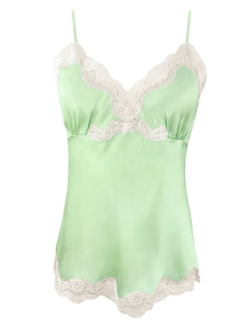 Gold Hawk Washable Silk Spring Jade Lace Cami, New, $200MSRP